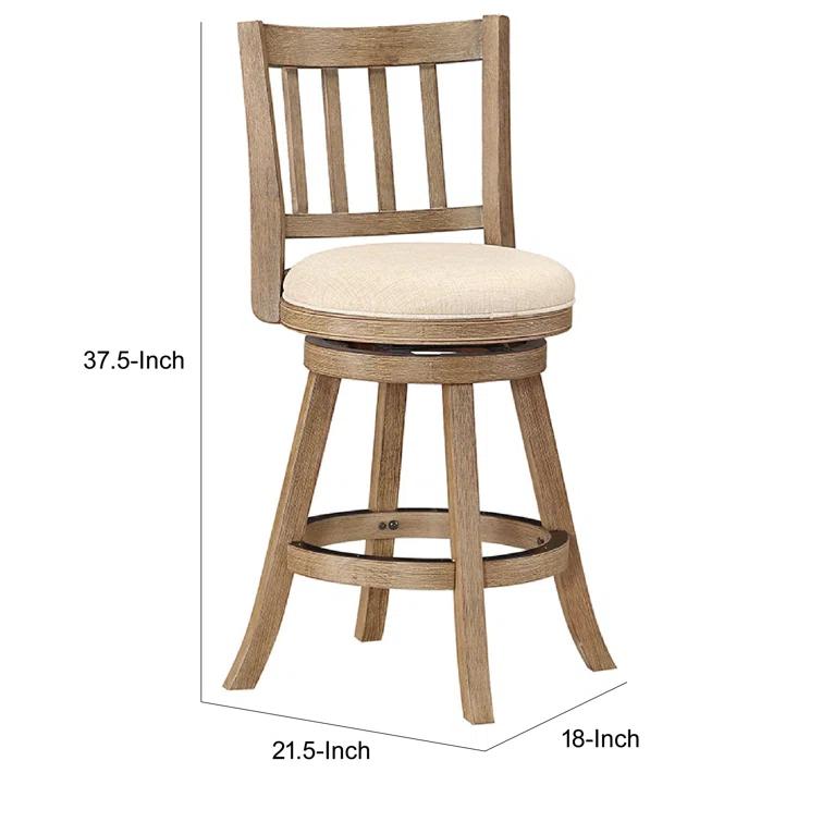 Swivel Solid Wood Counter Stool