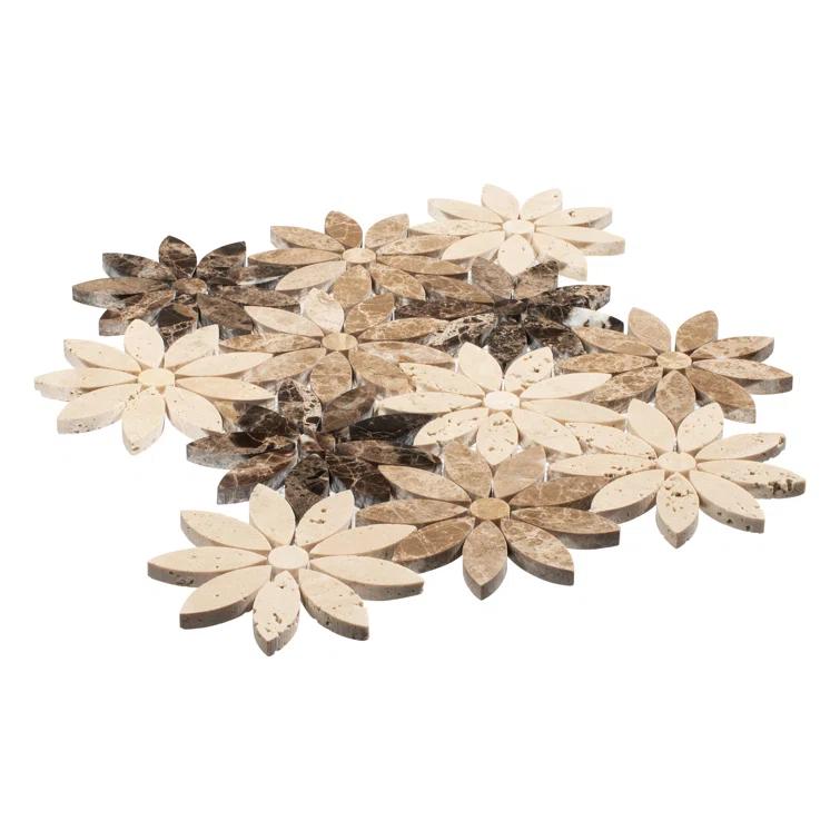 Fresh Novelty Flower Polished Natural Stones Wall & Floor Mosaic Tile