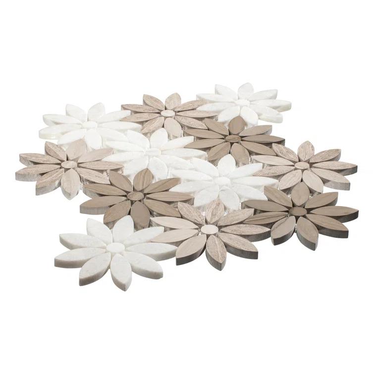 Fresh Novelty Flower Polished Natural Stones Wall & Floor Mosaic Tile