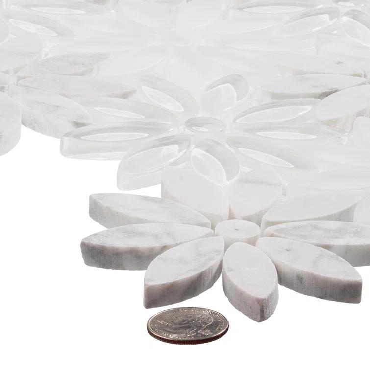 Fresh Novelty Flower Polished Natural Stones Wall & Floor Mosaic Tile