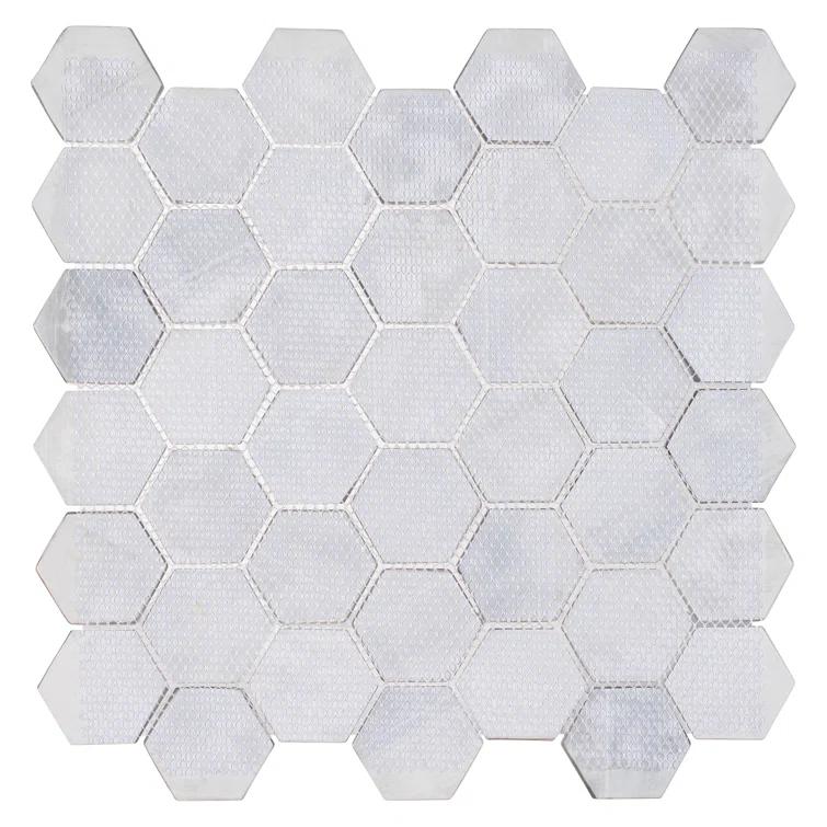 Andova Rochelle 2-in. Hexagon Honeycomb Marble Look Polished Glass Wall & Floor Mosaic Tile