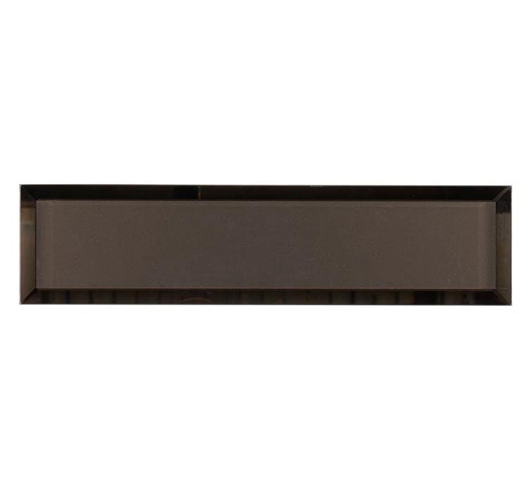 Vega 3" x 12" Beveled Glass Metal Look Subway Wall Tile