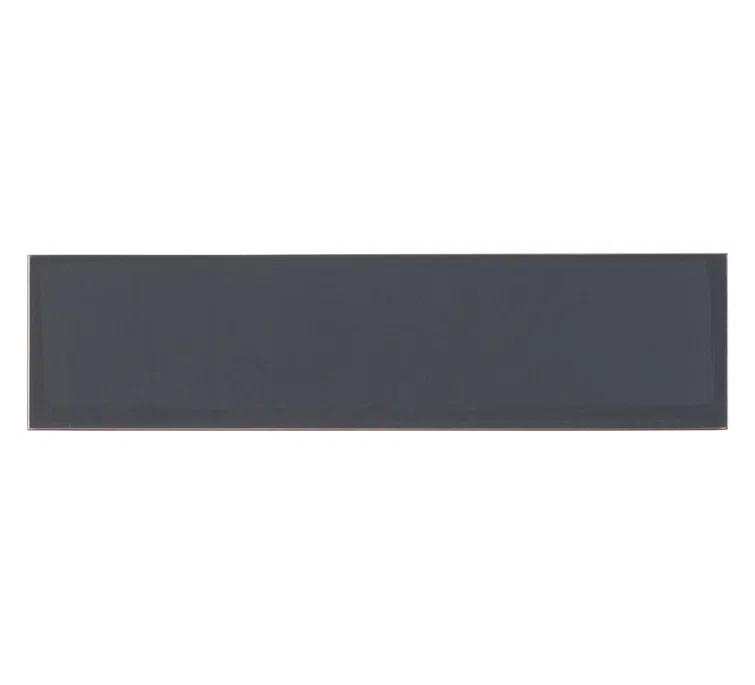 Vega 3" x 12" Beveled Glass Metal Look Subway Wall Tile