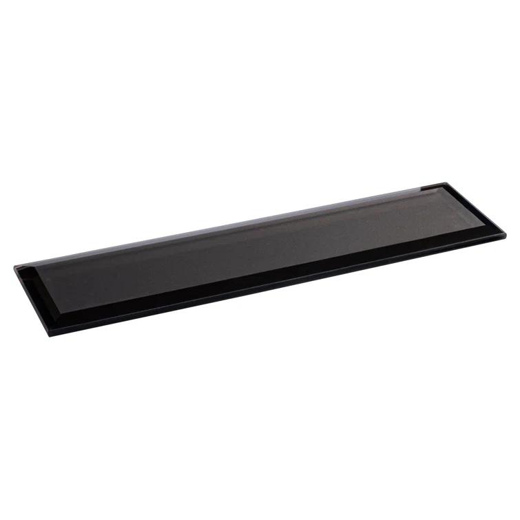 Vega 3" x 12" Beveled Glass Metal Look Subway Wall Tile