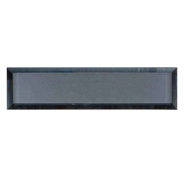 Vega 3" x 12" Beveled Glass Metal Look Subway Wall Tile