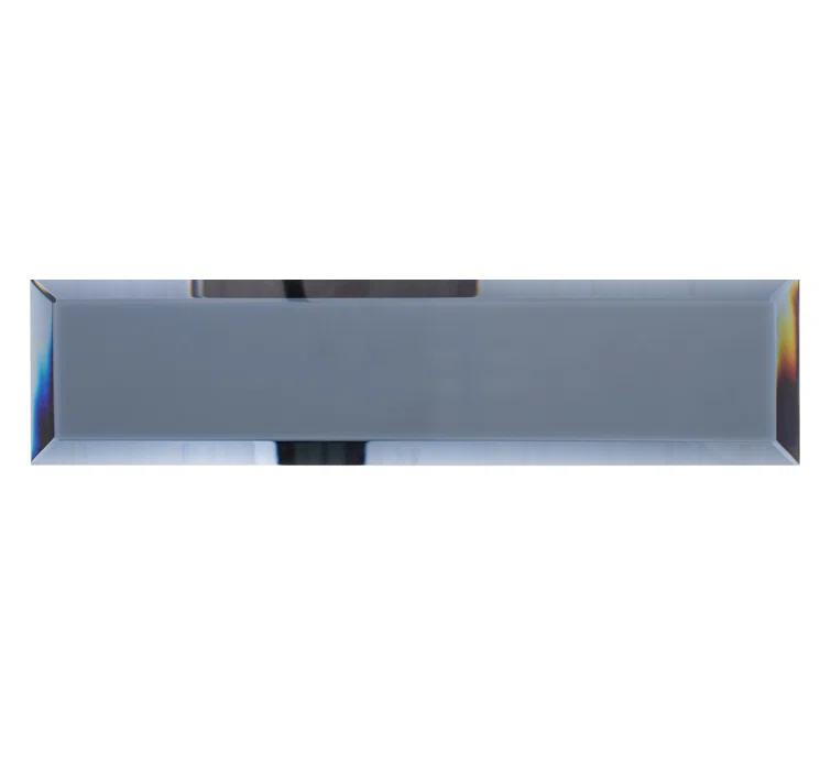 Vega 3" x 12" Beveled Glass Metal Look Subway Wall Tile