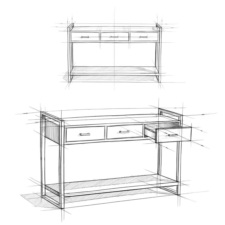 Riverside 54.3'' Solid Wood Console Table