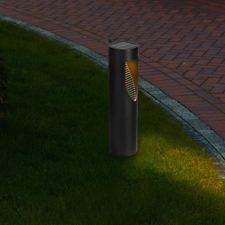 Techko 12.2" Solar Bollard LED Pathway Light (Set of 2)