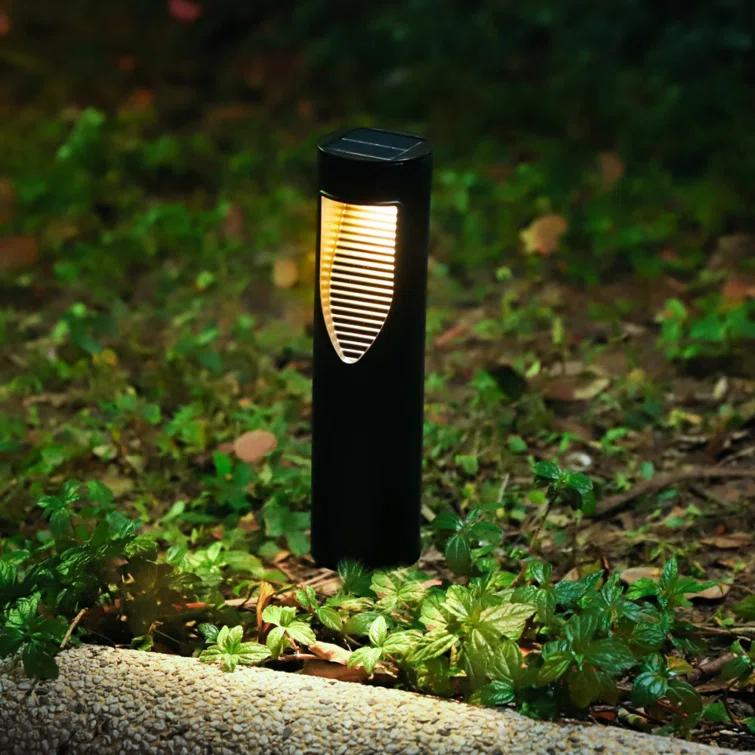Techko 12.2" Solar Bollard LED Pathway Light (Set of 2)