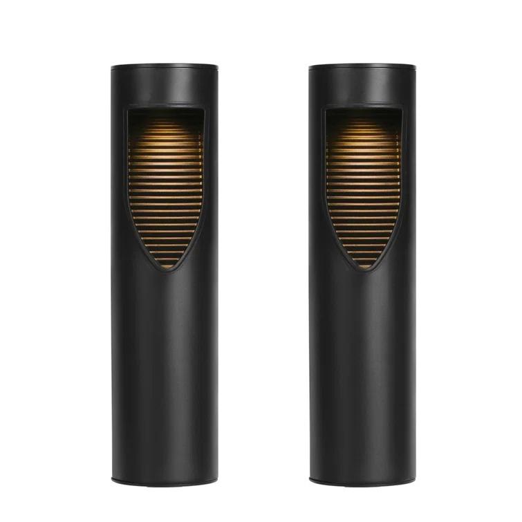 Techko 12.2" Solar Bollard LED Pathway Light (Set of 2)