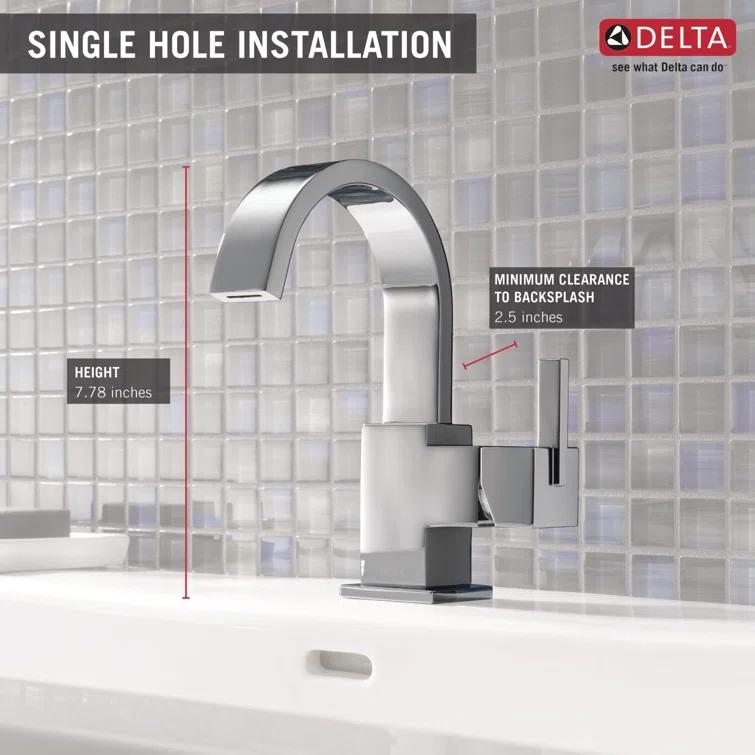 Vero Single Hole Bathroom Faucet with Drain Assembly, Single Handle Bathroom Sink Faucet