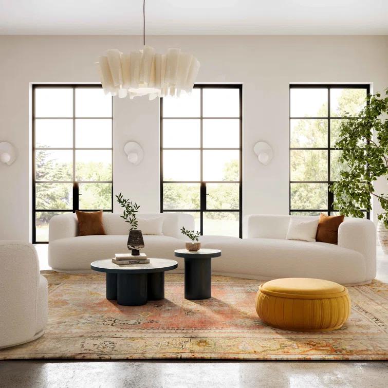 TOV Furniture Fickle Boucle 3-Piece Chaise Modular Sofa