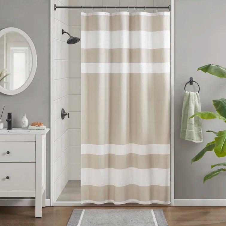 Spa Waffle Shower Curtain with 3M Treatment