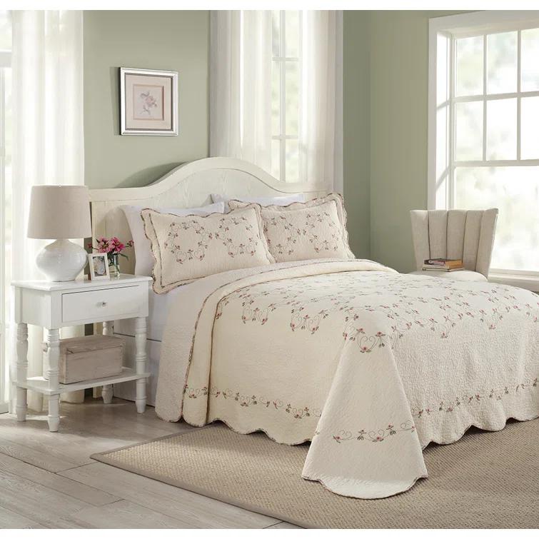 Felisa Embroidered Single Bedspread/Coverlet