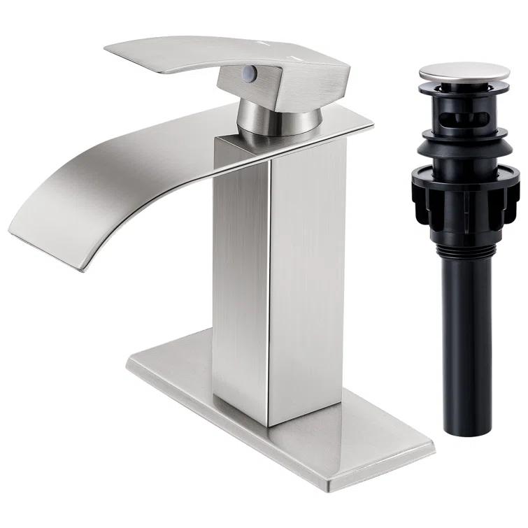 Freestanding Single-handle Bathroom Faucet with Drain Assembly