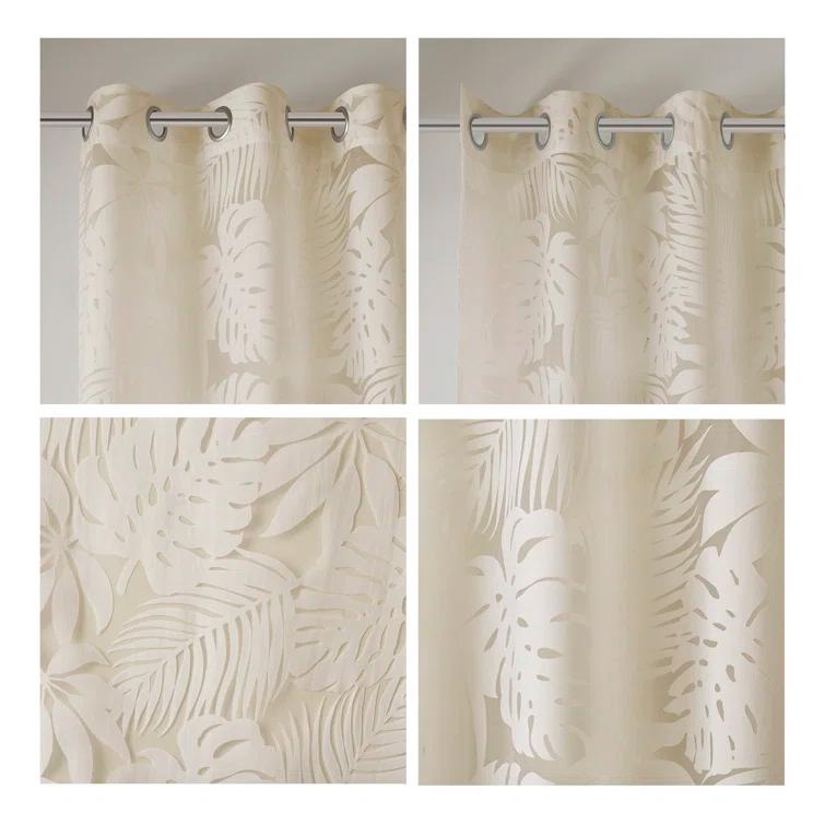 Madison Park Leilani Palm Leaf Burnout Window Sheer