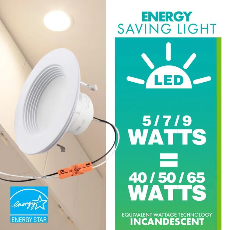 4-inch White Field-Adjustable Downlight Integrated LED Recessed Kit, 2700K Soft White to 5000K Daylight, 4-pack
