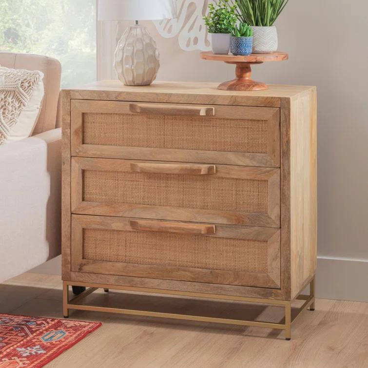Leanne 3 Drawer 30" W Solid Wood Dresser
