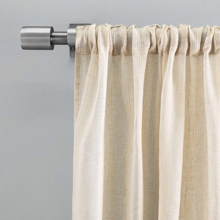 Textured Stripe Natural Curtain Panel Pair