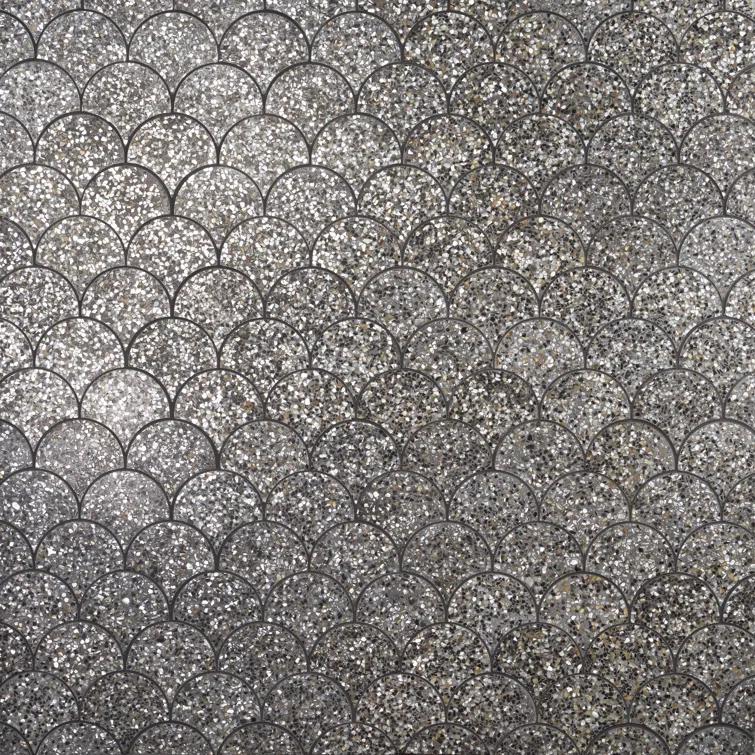 Shoal 5" Fishscale Terrazzo and Pearl Wall & Floor Mosaic Tile (0.74 Sq. Ft. / Sheet)