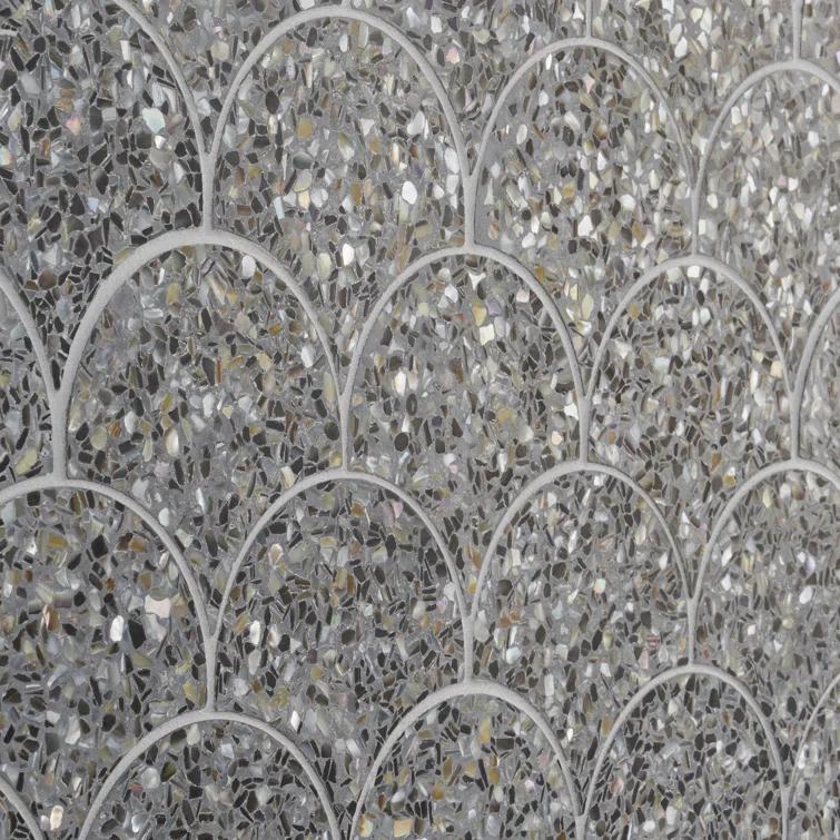 Shoal 5" Fishscale Terrazzo and Pearl Wall & Floor Mosaic Tile (0.74 Sq. Ft. / Sheet)