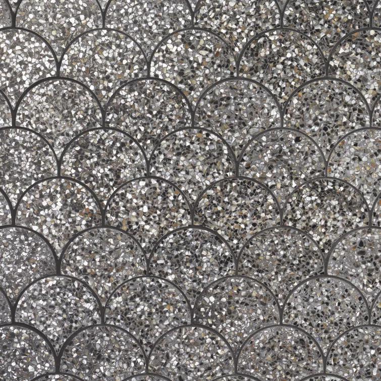 Shoal 5" Fishscale Terrazzo and Pearl Wall & Floor Mosaic Tile (0.74 Sq. Ft. / Sheet)