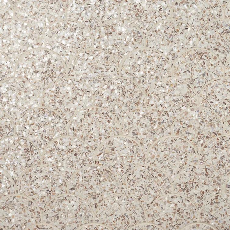Shoal 5" Fishscale Terrazzo and Pearl Wall & Floor Mosaic Tile (0.74 Sq. Ft. / Sheet)