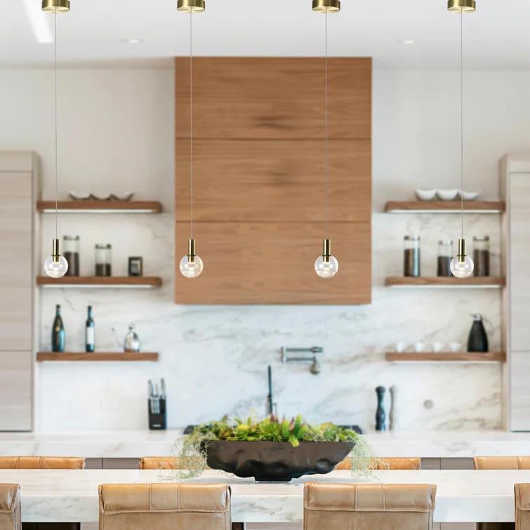 VONN Lighting Sienna 5-in Integrated LED Height Adjustable ETL Certified Pendant Light with Globe Shade