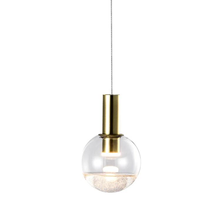 VONN Lighting Sienna 5-in Integrated LED Height Adjustable ETL Certified Pendant Light with Globe Shade