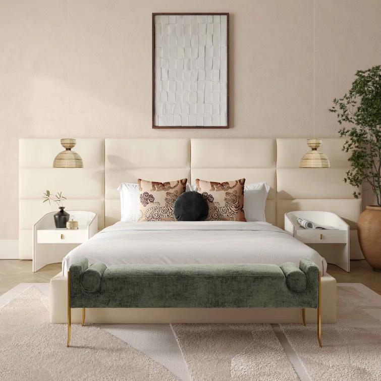 TOV Furniture Eliana Velvet Bed with Wings
