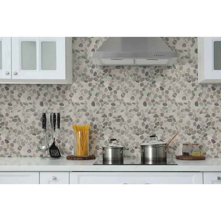 Ackland 12" x 12" Natural Stone Pebbles/Rocks Mosaic Floor & Wall Tile