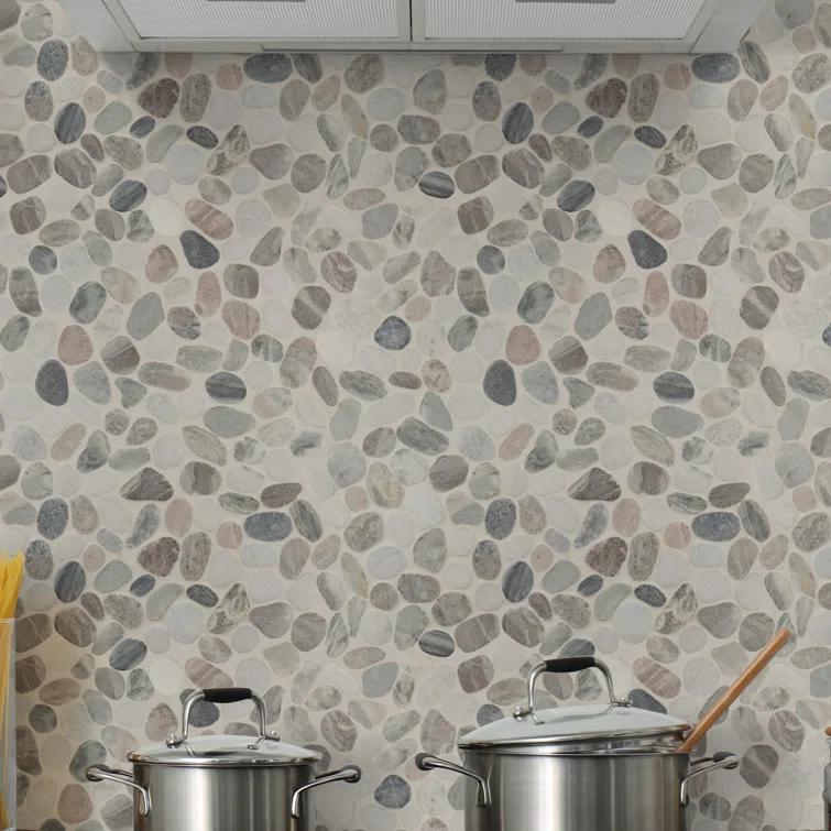 Ackland 12" x 12" Natural Stone Pebbles/Rocks Mosaic Floor & Wall Tile