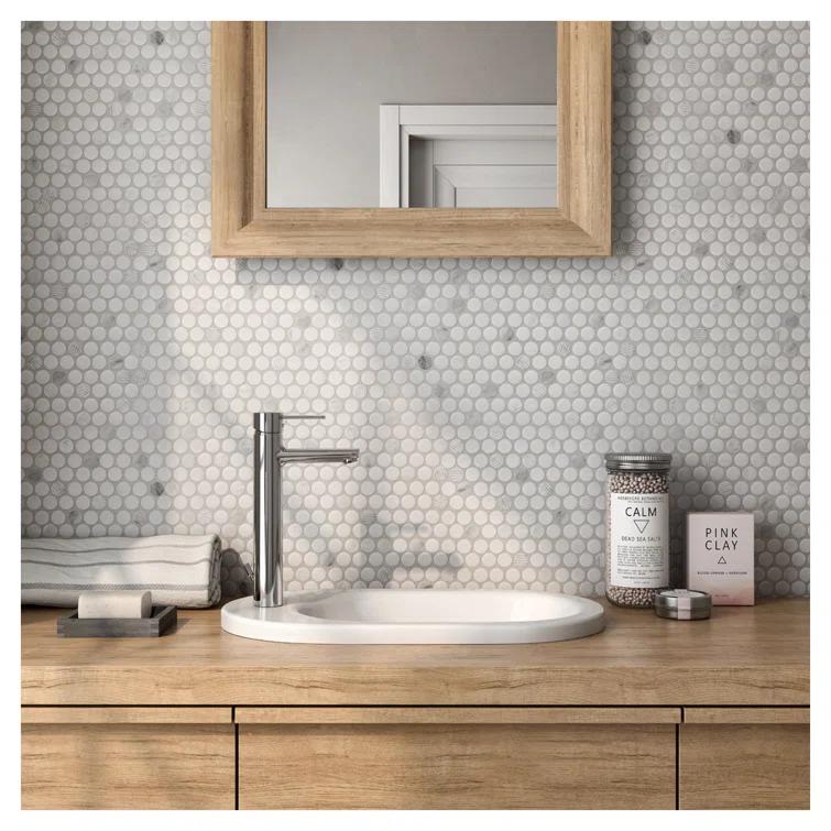 Roca Tiles Rockart 12" x 12" Penny Round Wall & Floor Tile