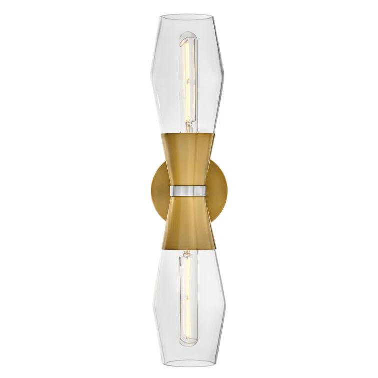 Livie 2-Light Tall Angular Wall Sconce with On/Off Button