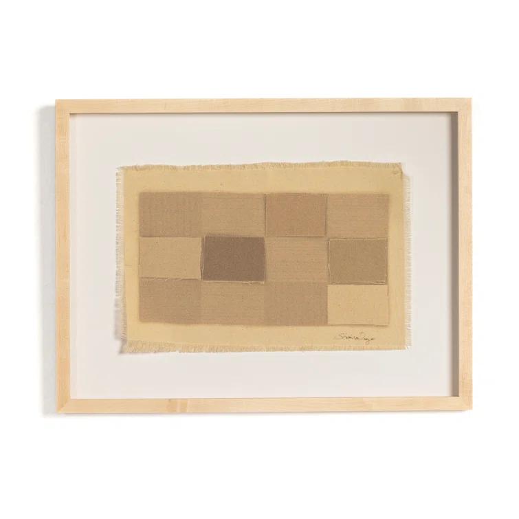 Checkered Earth Tones Wall Art by Shaina Page - Natural / 24" x 18"