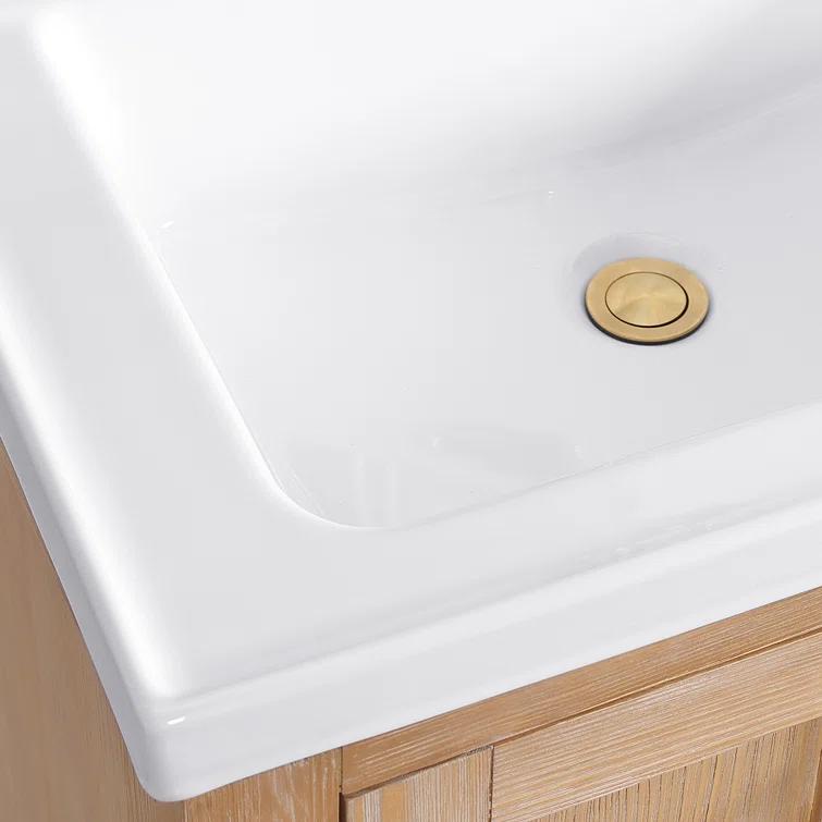 Gela 23.6'' Free-standing Single Bathroom Vanity with Ceramic Vanity Top