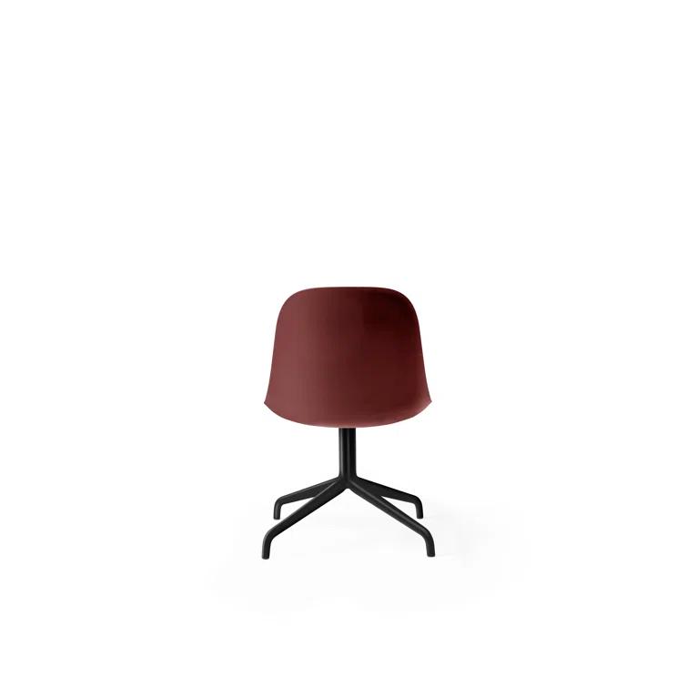 High Light Gray Leather Upholstered Swivel Side Chair with Metal Legs