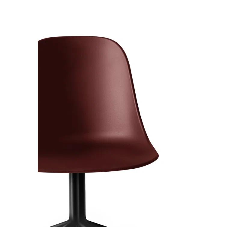 High Light Gray Leather Upholstered Swivel Side Chair with Metal Legs
