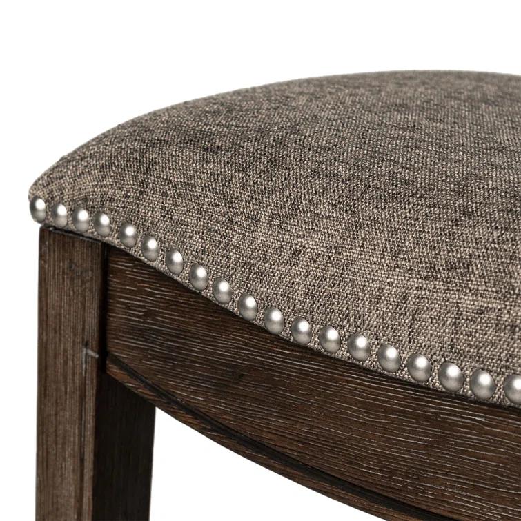 Maven Lane Maven Lane Adrien Backless Saddle Kitchen Stool with Fabric Upholstery