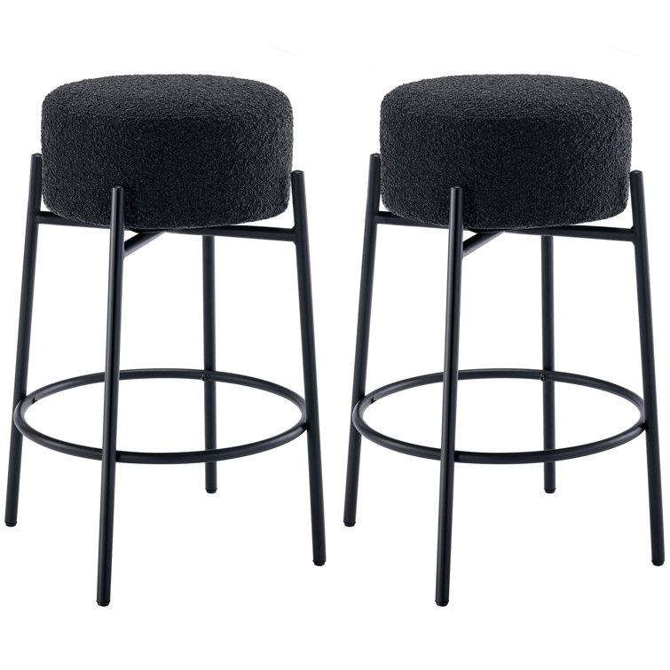 Swivel 26.7'' Boucle Counter Stool