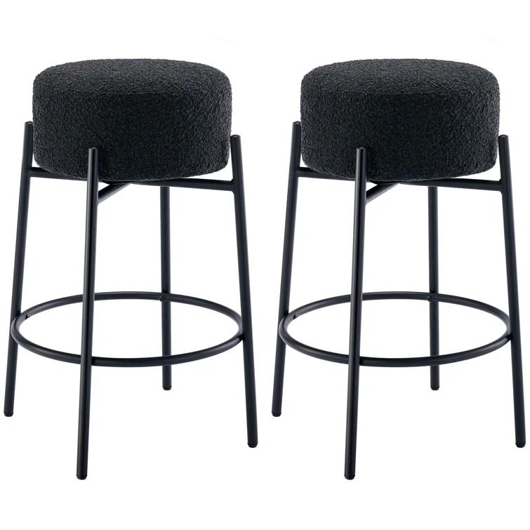 Swivel 26.7'' Boucle Counter Stool