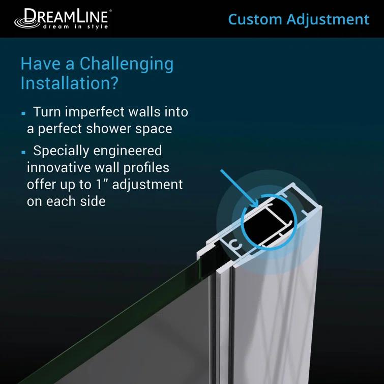 Elegance-LS 57.75" W x 72" H Pivot Frameless Shower Door with ClearMax™ Technology