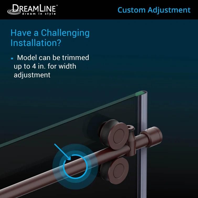DreamLine Enigma-XO 34 1/2 in. D x 50-54 in. W x 76 in. H Frameless Shower Enclosure