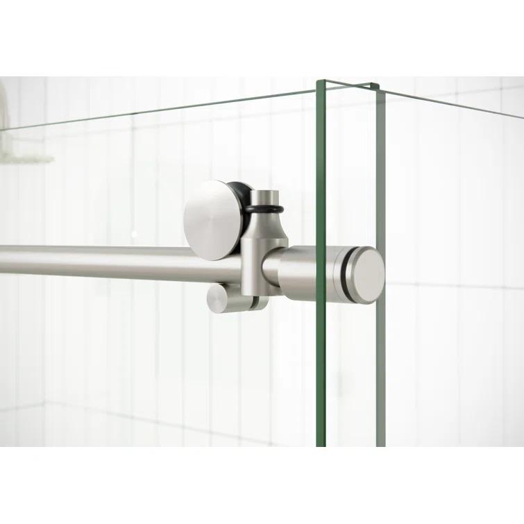 Nova 56 in. x 32 in. x 78 in. 90-degree Fully Frameless Sliding Glass Shower Enclosure