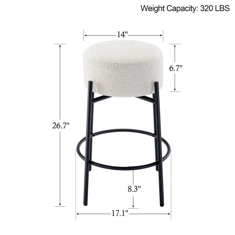 Swivel 26.7'' Boucle Counter Stool