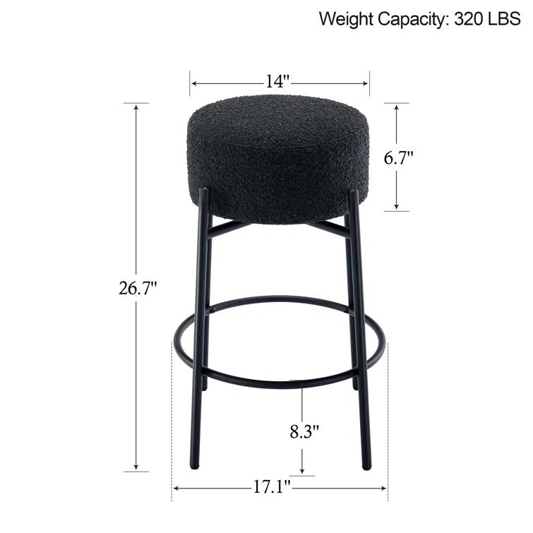 Swivel 26.7'' Boucle Counter Stool