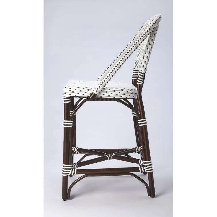 Butler Specialty Solstice Rattan Counter Stool In White And Chocolate