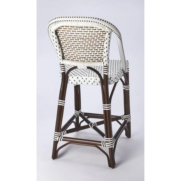 Butler Specialty Solstice Rattan Counter Stool In White And Chocolate