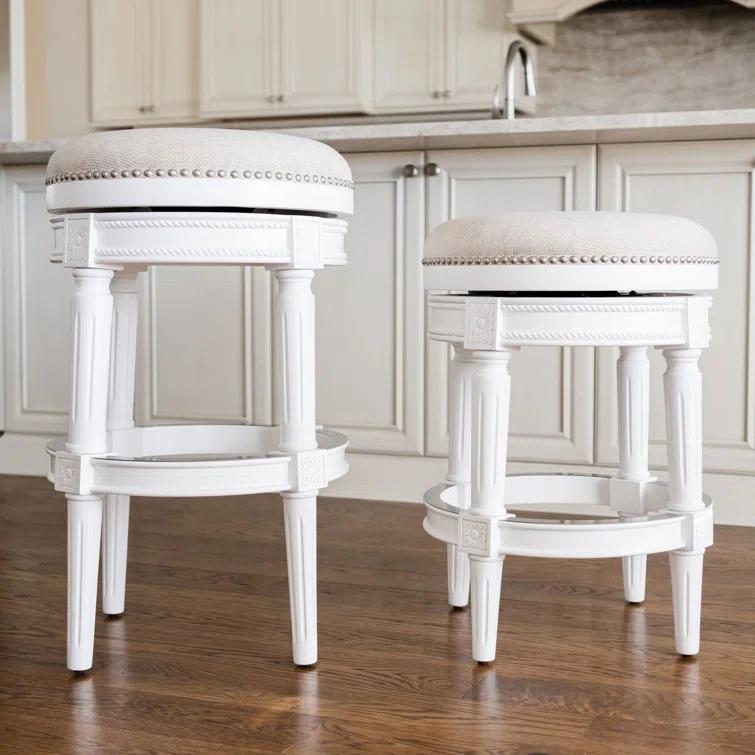 Maven Lane Maven Lane Pullman Backless Stool with Fabric Upholstery