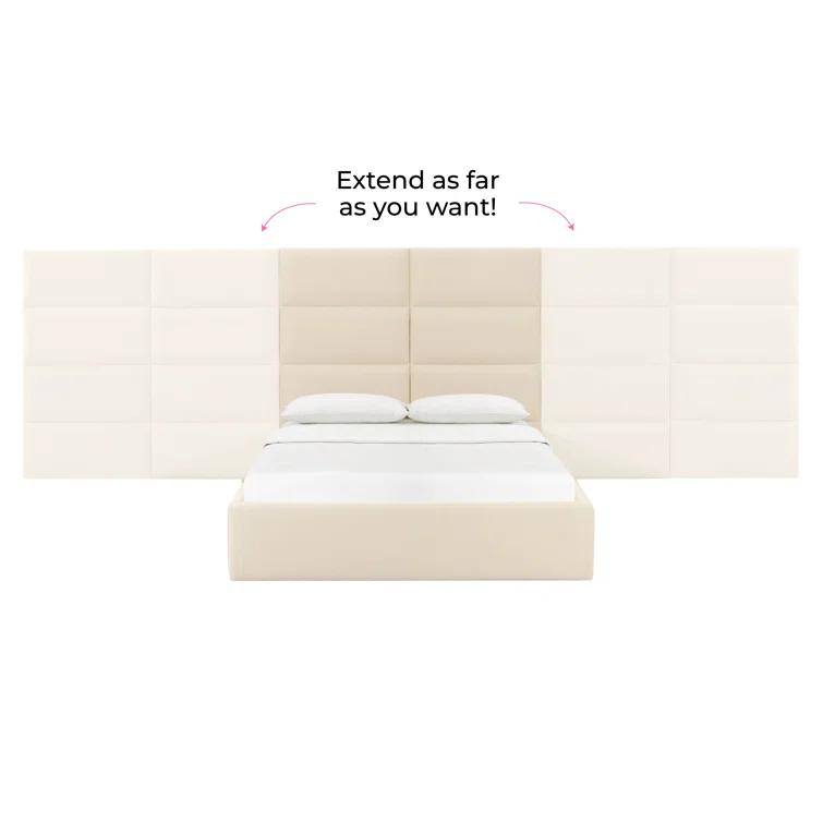 TOV Furniture Eliana Velvet Bed with Wings